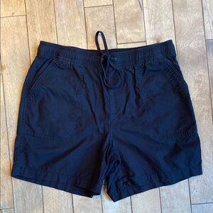 Tahari Drawstring Elastic Waist Black Shorts Cotton Spandex Women’s Size Small